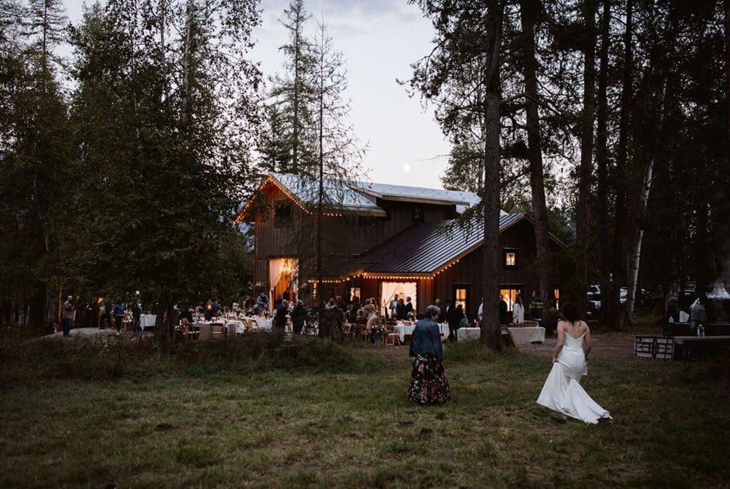 Sunset during Bigfork wedding reception