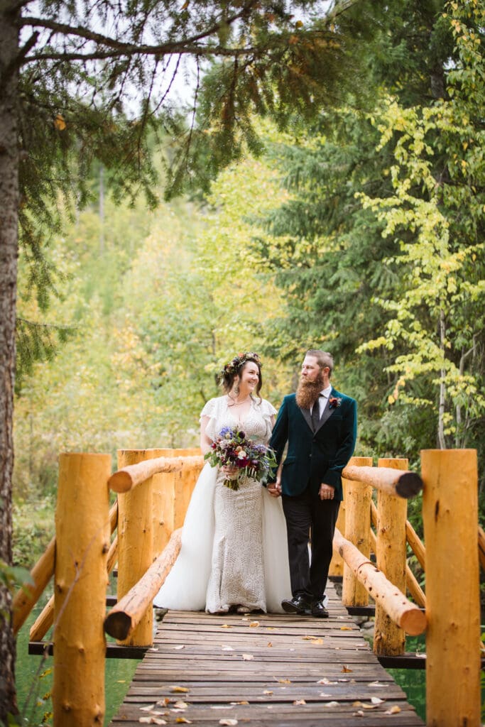 Couple walking on bridge at Paddle Ridge.